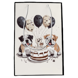 Birthday English Bulldogs Mittlere Geschenktüte