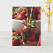 Birthday Erdbeere in Schokolade getaucht Karte (Gelbe Blume)