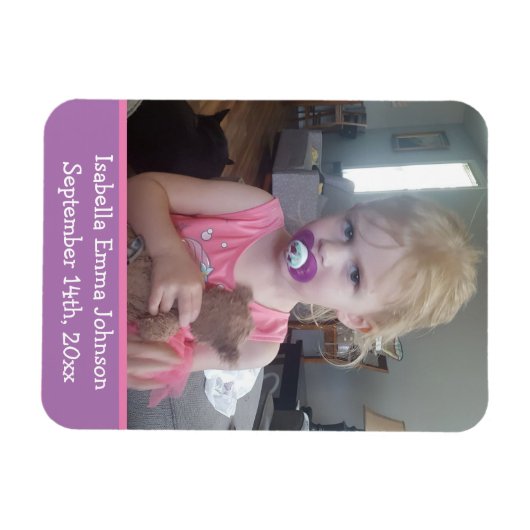 Birthday Erinnerung Foto Magnet (Horizontal)