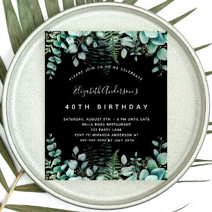 Birthday Eucalyptus black budget Flyer