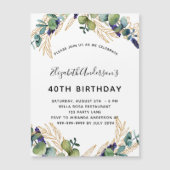 Birthday Eukalyptus green Einladung Magnet (Vorderseite)