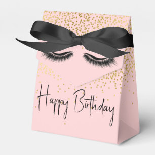 Birthday Eyelashes mit Gold Glitzer Geschenkschachtel