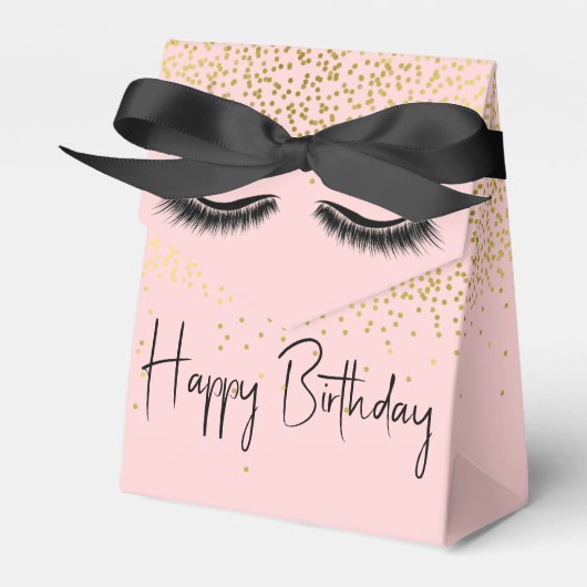 Birthday Eyelashes mit Gold Glitzer Geschenkschachtel (Vorderseite)