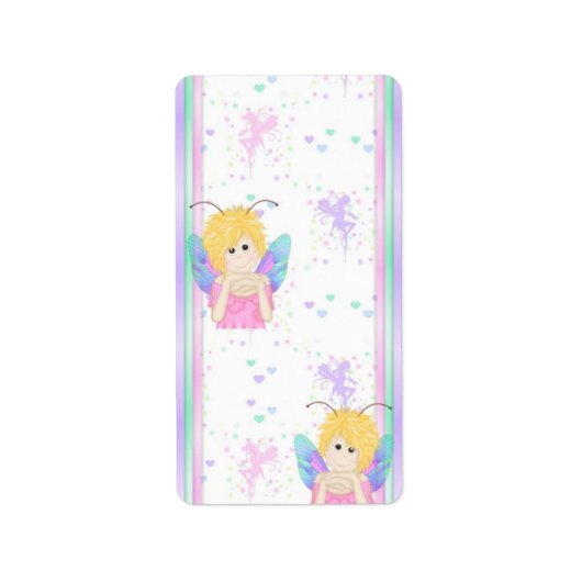 Birthday Fairy Miniature Candy Bar Wrappers Adressaufkleber (Vorne)