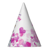 Birthday Fairy Princess Pink Hearts Fashion Sketch Partyhütchen (Rechts)