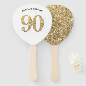 BIRTHDAY FAN Moderner, schicke Goldgolden Glitzer  Fächer (Vorne und Hinten)