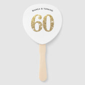 BIRTHDAY FAN Moderner, schicker Glitzer 60. Fächer (Vorderseite)