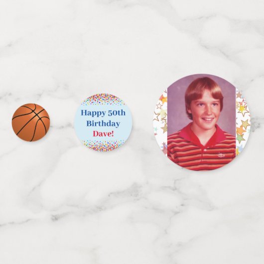 Birthday farbenfrohe Fun Throwback Foto Konfetti (Rückseiten)