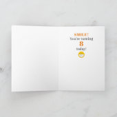 Birthday farbenfrohe Lächeln Happy Gesicht Add Nam Karte (Innenseite)