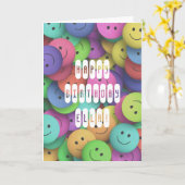 Birthday farbenfrohe Lächeln Happy Gesicht Add Nam Karte (Gelbe Blume)