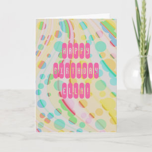 Birthday Farbenfrohe Regenbogen Einhorn Namensalte Karte