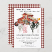 Birthday Farm Watercolor Kuh Pig Stall (Vorne/Hinten)