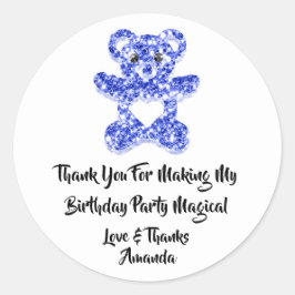Birthday Favor Blue Heart Baby Sweet Bear Runder Aufkleber