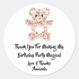 Birthday Favor Brown Heart Baby Sweet Bear Runder Aufkleber