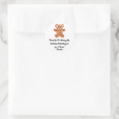 Birthday Favor Glitzer Orange Sweet Bear White Runder Aufkleber (Tasche)
