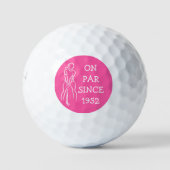 Birthday Female Golfer Funny 70. Happy Par Golfball (Vorderseite)