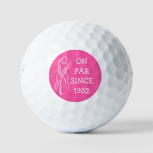Birthday Female Golfer Funny 70. Happy Par Golfball (Vorderseite)