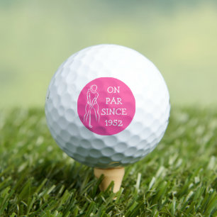 Birthday Female Golfer Funny 70. Happy Par Golfball