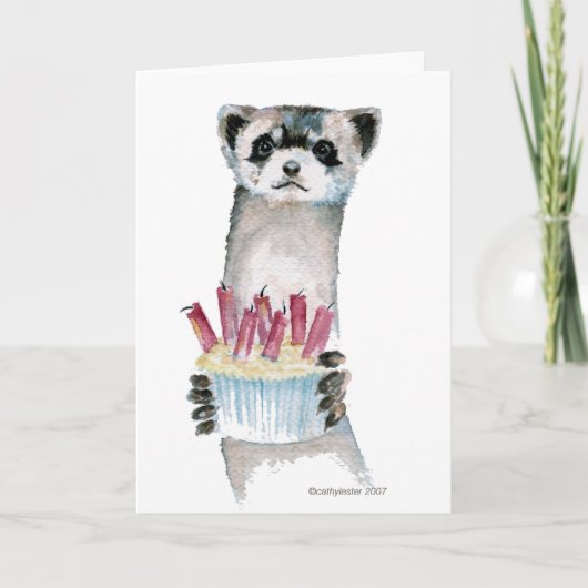 Birthday Ferret Karte (Vorderseite)