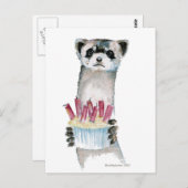 Birthday Ferret Postkarte (Vorne/Hinten)
