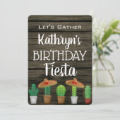 Birthday Fiesta Einladung (Stehend Vorderseite)