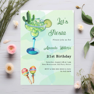 Birthday Fiesta im mexikanischen Stil grün Einladung