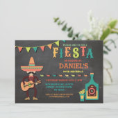 Birthday Fiesta Mexico Man Party Einladung (Stehend Vorderseite)
