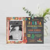 Birthday Fiesta Mexikanisches Foto Party Einladung (Stehend Vorderseite)