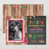 Birthday Fiesta Mexikanisches Foto Party Einladung (Vorne/Hinten)