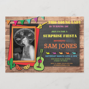 Birthday Fiesta Mexikanisches Foto Party Einladung
