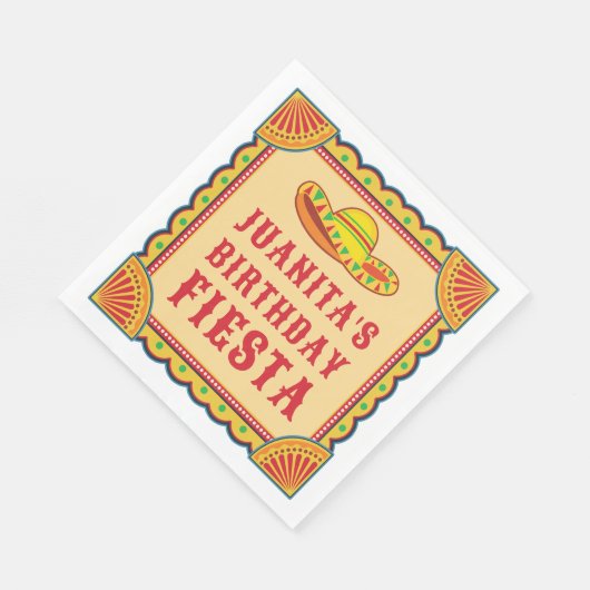 Birthday Fiesta Napkins Serviette (Ecke)
