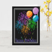 Birthday Fireworks Karte (Gelbe Blume)