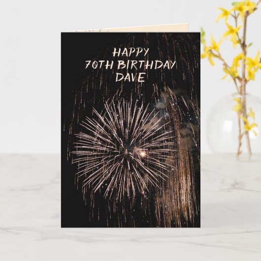 Birthday Fireworks Karte (Gelbe Blume)