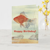 Birthday Fish Karte (Gelbe Blume)
