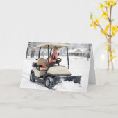 Birthday Flamingo Driving Golf Cart With Snowplow Karte (Gelbe Blume)