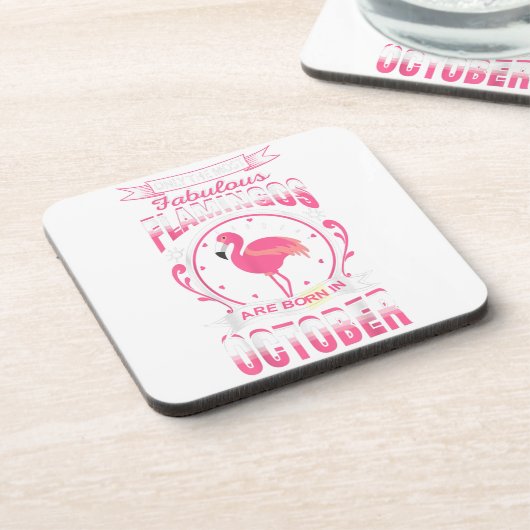 Birthday Flamingo Hard Plastic Untersetzer (Linke Seite)