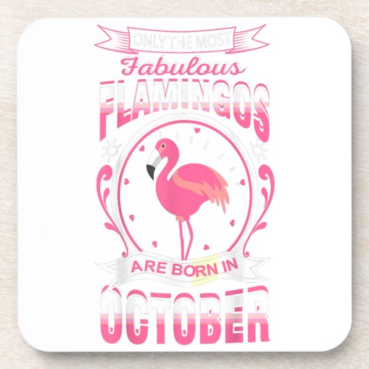 Birthday Flamingo Hard Plastic Untersetzer (Vorderseite)
