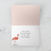 Birthday Flamingo in Retro Blue Truck Karte (Innenseite)