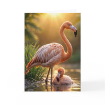 Birthday Flamingo Mutter und Chick