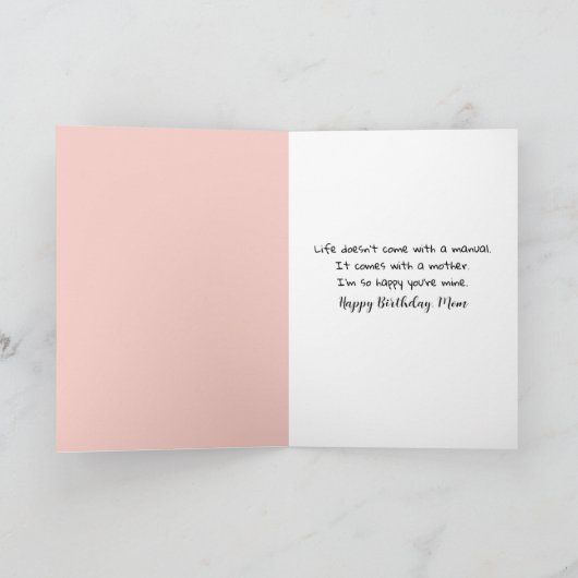 Birthday Flamingo Mutter und Chick Karte (Innenseite)