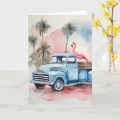 Birthday Flamingo Spaß Karte (Gelbe Blume)