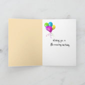 Birthday Flamingo With Champagne On a Beach Karte (Innenseite)