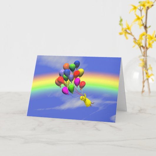 Birthday Flight Karte (Gelbe Blume)