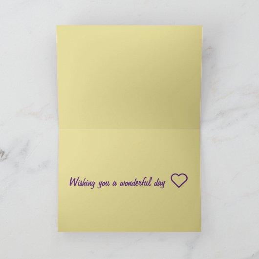 Birthday Floral Gold lila Karte (Innenseite)