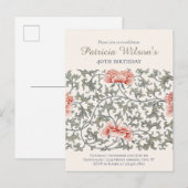 Birthday Floral William Morris style CC1282 Einladungspostkarte (Vorne/Hinten)