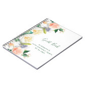 Birthday florals pink white Guest Book Notizblock (Linke Seite)
