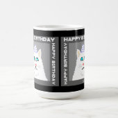 Birthday Fluffy White Cat Kaffee Tasse (Mittel)