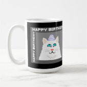 Birthday Fluffy White Cat Kaffee Tasse (Links)