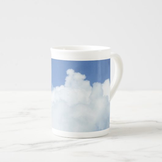 Birthday Fluffy Wolken in Blue Sky Porzellantasse (Vorderseite Rechts)