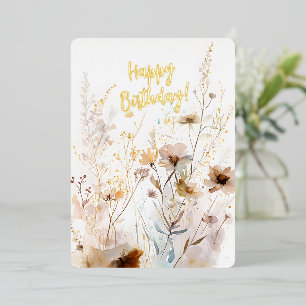 Birthday Foil Card Delikatessen Wasserfarben Folien Feiertagskarte